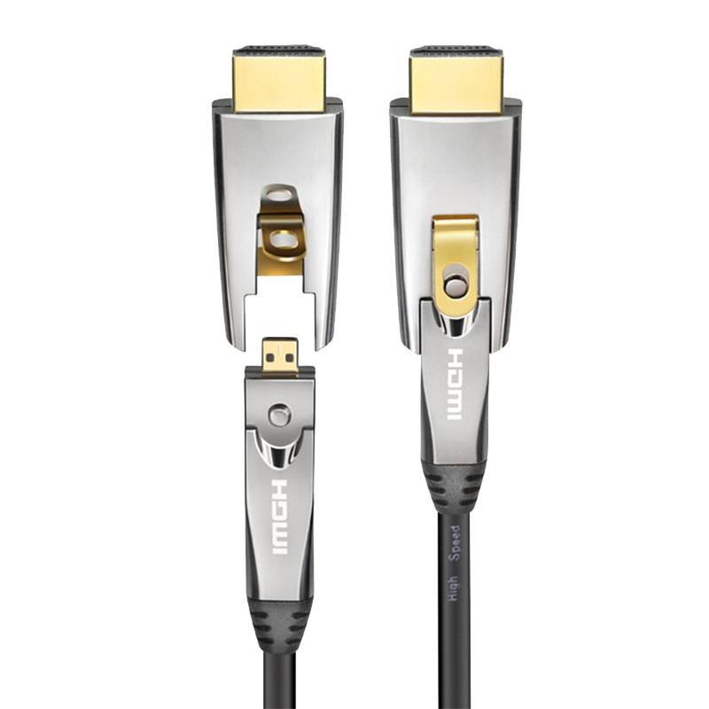 Super Lowest Price Patch Cord Rj11 - Active Optic Fiber 300M High Speed HDMI 2.0 HD 4K 60hz Cable with HDMI Approved – Qualfiber detail pictures
