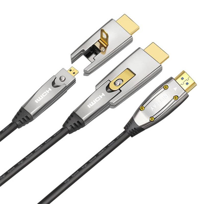 Super Lowest Price Patch Cord Rj11 - Active Optic Fiber 300M High Speed HDMI 2.0 HD 4K 60hz Cable with HDMI Approved – Qualfiber detail pictures