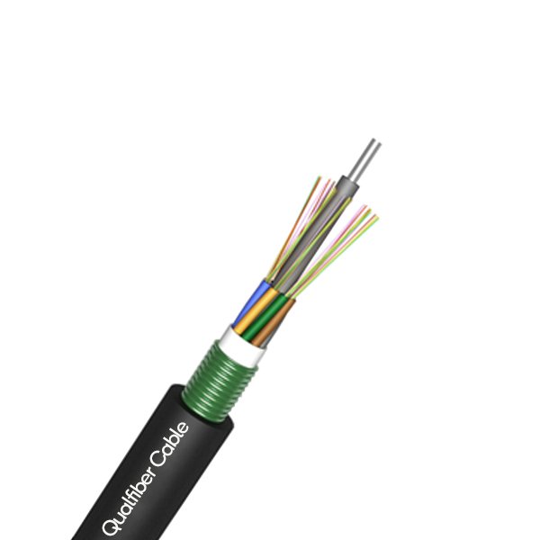 Capa de cinta de acero Tampón apretado Cable de fibra óptica para exteriores
