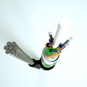 Gintong wire nga gibugkos nga Figure 8 Aerial Fiber Optic Cable